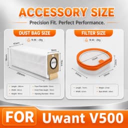 Compatible For UWANT V500 Vacuum Dust Bag HEPA Filter Replacement Parts ์ ์ํธ V500 ํํฐ ๋จผ์ง๋ดํฌ ์๋ชจํ
