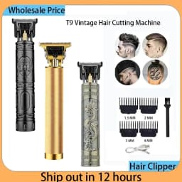Vintage Hair Clipper T9 Hair Cutting Machine USB Fast Charging Shaver Barber Cordless Hair Trimmer For Men's Barbe