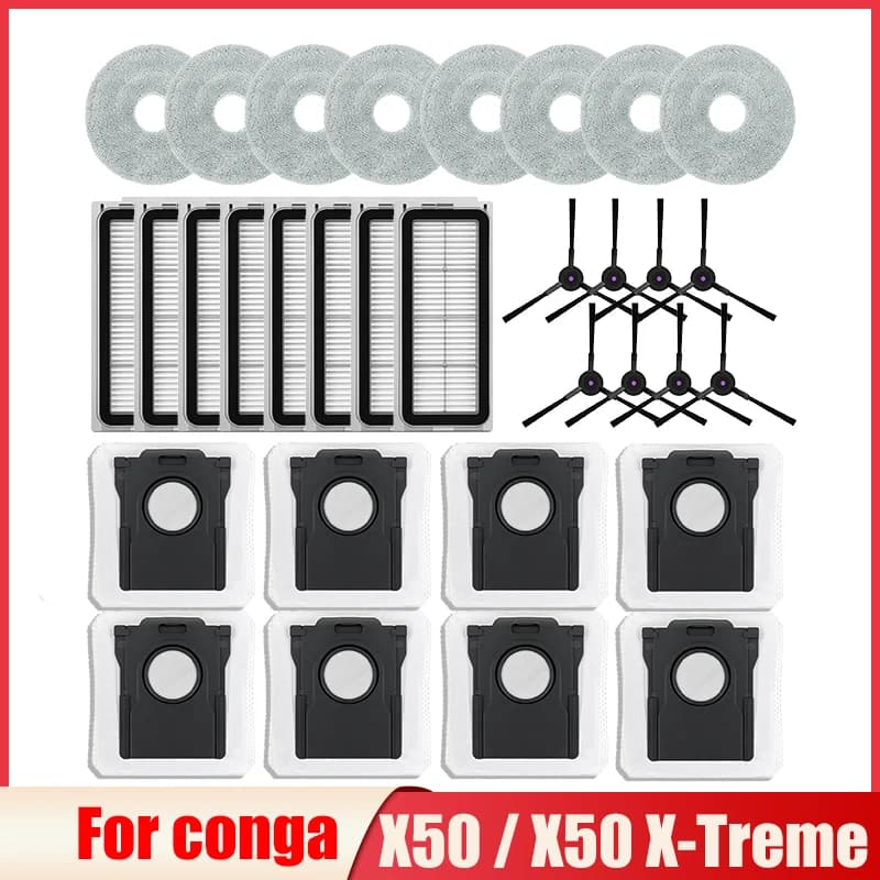 HEPA Filter Mop Pad For Cecotec Conga X50/X50 X-Treme HEPA Filter FabricNon Woven FabricMelt Blown Fabric Dust Bag Accessories