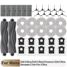 For MOVA E40 Ultra /Mova E30 Ultra / Trouver E30 Ultra / Dreame L10s Pro Ultra Heat Tricut Brush Filter Mop Cloth Bag
