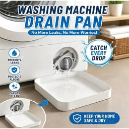 Washing Machine Drain Pan Easy Install Leak Proof Water Collection Tray Durable Floor Spill Protector Tool for Laundry Room