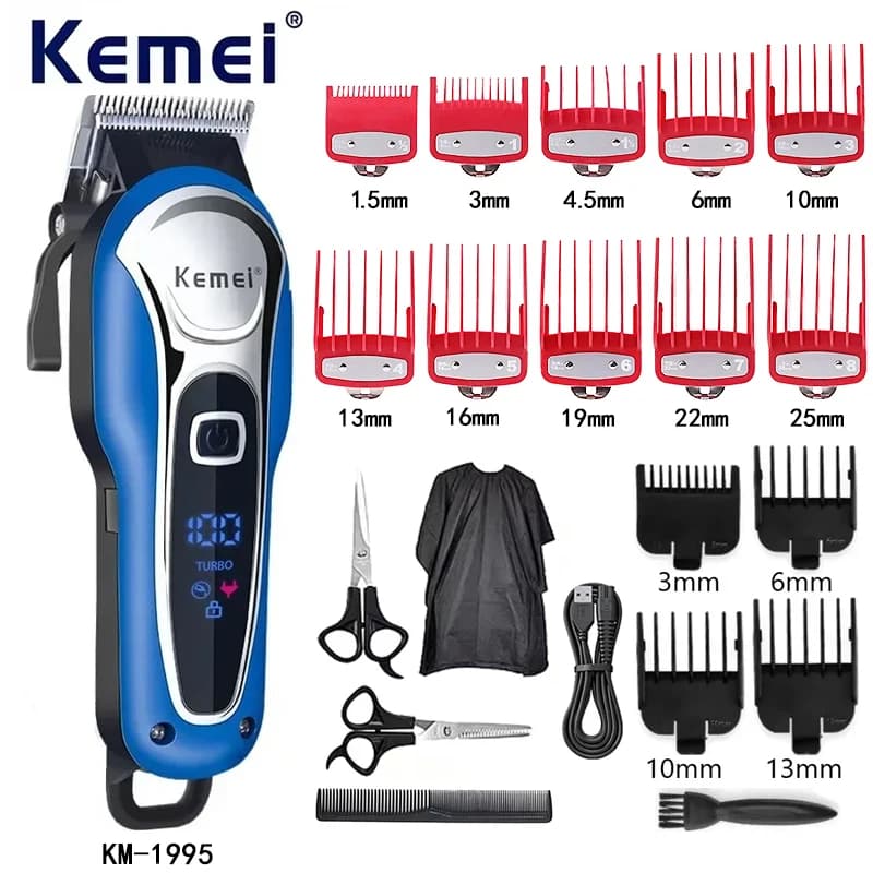 Kemei Hair Clipper for Man KM-1995 Professional Precision Adjustment Cordless Hair Trimmer Rechargeable Haircut Machine