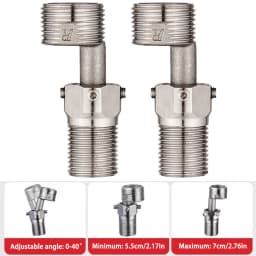 360 Degree Adjustable Adjustment Shower Faucet Adapter Stainless Steel Angled Curved Foot Wall Mounted Eccentric Screw Corner