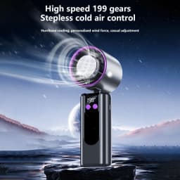 Lenovo 199 High-speed Cooling Fan Usb Charging Digital Display Large Wind Turbine Handheld Portable Fan