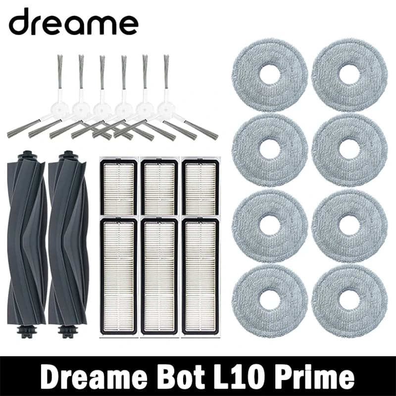 Dreame Bot L10 Prime Robot Vacuum Cleaner Replacement Accessories Main Side Brush HEPA Filter Mop Cloths Spare Parts