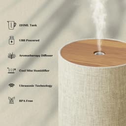 2026 New Upgrade Essential Oil Diffuser For Home With Fabric Cover, Compact Ultrasonic Electric Diffuser With 8-Color Light,