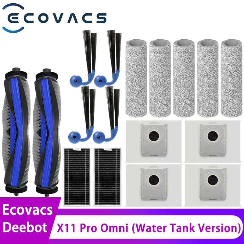 Ecovacs Deebot X11 OMNICYCLONE X11 Pro Omni (Water Tank Version) Main Side Brush Hepa Filter Rag Dust Bag Accessories