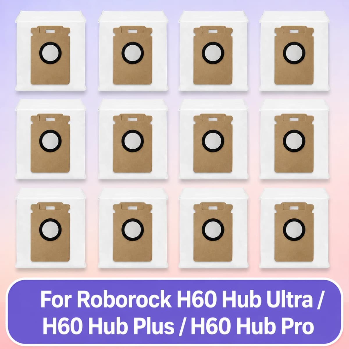Compatible For ( Roborock H60 Hub Ultra / H60 Hub Plus / H60 Hub Pro ) Vacuum Dust Bags Replacement Accessories