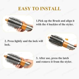 Round Volumizing Brush 20/38/55MM for Dyson for Airwrap HS01/HS05 Volumizer Curling Brush Attachment Rose&Gold Oval Round Brush
