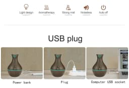200ml Air Humidifier Essential Oil Diffuser USB Mist Maker Mini Humidificador with Colorful Light for home office car