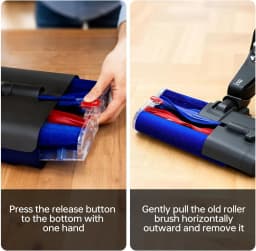 Wash G1 Roller Brush Bar Soft Roller Brush For Dyson WashG1 Wet Vacuum Cleaner, High-efficiency Clearing Front and Rear debris
