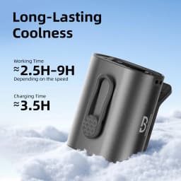 3600mAh Waist Fan with Wind Speed 11m/s, Running Time 9 Hours, 360° Adjustable 100 Levels Suitable for Outdoor Travel Stroller