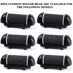 Black Foot Care Tool Heads, Hard Skin Remover, Refill Rollers for Cracked Heels Calluses and Dead Skin Removal, 6 Pcs