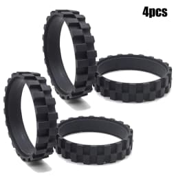 4PCS Black Rubber Tires Wheels Replacement For Roborock S5 S50 S51 S55 Robot Vacuum Cleaner Traveling Spare Parts Accessories