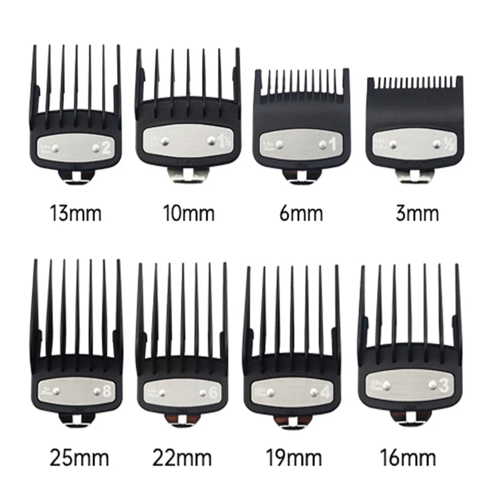 Professional Hair Clipper Limit Guide Comb for Wahl Trimmer Barber Guide Comb Haircut Tool Clipper Limit Combs Black/Clear