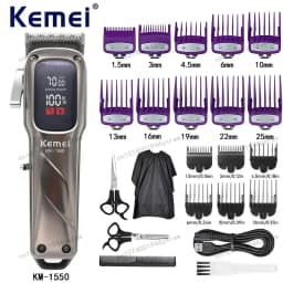 Kemei Hair Clipper Km-1550 Design Hair Trimmer Professional Electric Carving Hair Salon Clipper for Commercial Clippers for Men