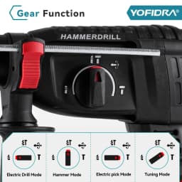 YOFIDRA 26mm Brushless Electric Hammer Electric Pick Impact Drill Multi-function Cordless Rotary Tool For Makita Battery Pin