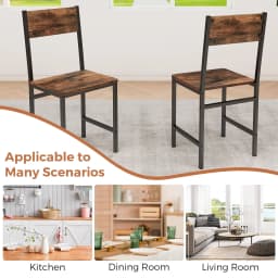 GOFLAME Set of 2 Dining Chairs Armless Dinner Chairs w/Metal Legs-Coffee