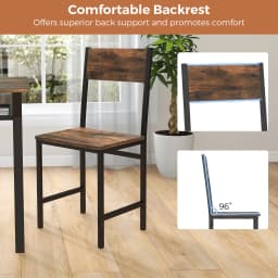 GOFLAME Set of 2 Dining Chairs Armless Dinner Chairs w/Metal Legs-Coffee