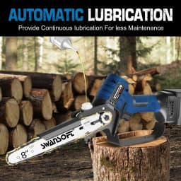 Electric Mini Chainsaw 6-Inch Cordless Woodworking Handheld Garden Electric Saw Cutting Power Tool Fit SWANSOFT 21V Battery