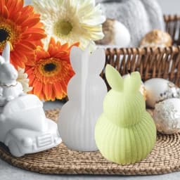 Diy Easter Series Silicone Mold 3D Striped Egg Straight Ear Rabbit Gourd Diamond Pattern Bunny Scented Candle Gypsum