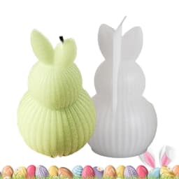 Diy Easter Series Silicone Mold 3D Striped Egg Straight Ear Rabbit Gourd Diamond Pattern Bunny Scented Candle Gypsum