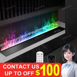 3D Steam Electric Fireplace for Living Room Smart Simulated Flame Atomization App Controlled Fireplace TV Cabinet Fireplace