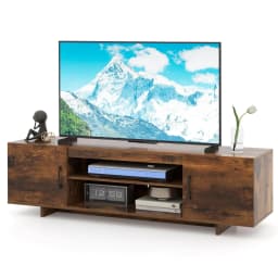 GOFLAME 152 cm Entertain Center TV Stand for TVs up to 70 Inches-Brown
