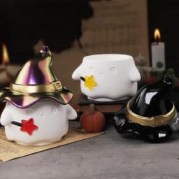 Candle Cup Molds Silicone Halloween Ghost Storage Box 3D Silicone Molds Reusable Holiday Decoration Plaster Cute Non-Stick