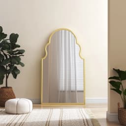 【Lifeideas】Vintage Gold wall Mirror Dressing Table Bathroom Mirror Makeup Bedroom Frame quality standing home decor items