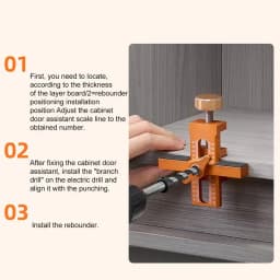 Cabinet Door Mounting Jig With Support Arm&Clamp Aluminum Alloy Tool For Installing Cabinets Adjustable Clamping Range 7-40mm