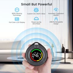 INKBIRD Portable CO2 Detector, Mini Indoor CO2 Monitor, NDIR Sensor with Full Color LCD Auto Calibration, for Home Office Travel