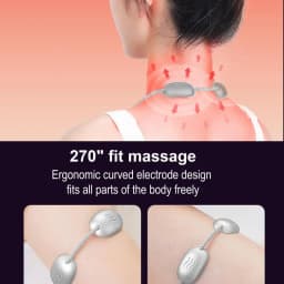 Portable Lymphatic Relief Neck Massager Neck Shoulder Cervical Spine Massager EMS Muscle Massager With 8 Modes 19 Intensity
