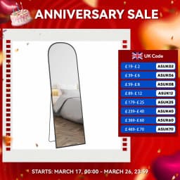 HOMCOM Full Length Mirror with Aluminium Alloy Frame Hanging or Leaning Black