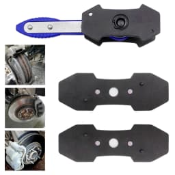 Brake Caliper Press Tool Brake Pad 360° Ratchet Piston Wrench Spreader Caliper Press Compression Tool with 2pcs Plates