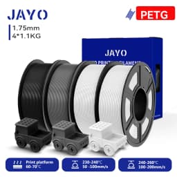 JAYO 4.4KG 3D PETG/PETG Transparent Filament 1.75mm Filament For Bambu FDM 3D Printer PETG Neatly Wound 3D Printing Material