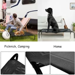 BRIEFNESS Elevated Dog Bed Pet Sofa Bed 3 Sizes Available Outdoor Pet Bed Dog & Cat Camping Bed Black