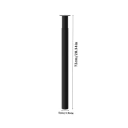 Livingandhome Height Metal Table Legs Furniture Accessories Anti-slip Black Iron Table Leg Round Metal Table Legs