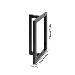 Livingandhome Height Metal Table Legs Furniture Accessories Anti-slip Black Iron Table Leg Round Metal Table Legs