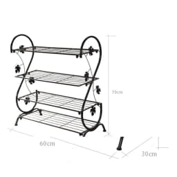 Voltsify White Metal 4 Tier S-Shape Shoe Rack, 60cm W X 30cm D X 70cm H