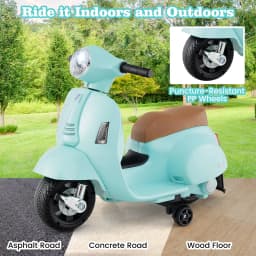 DORTALA Licensed Vespa Kids Ride on Motorcycle 6VBattery Powered Motorbike-Green