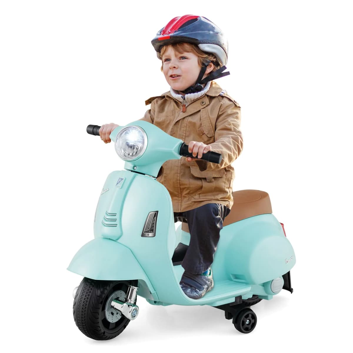 DORTALA Licensed Vespa Kids Ride on Motorcycle 6VBattery Powered Motorbike-Green
