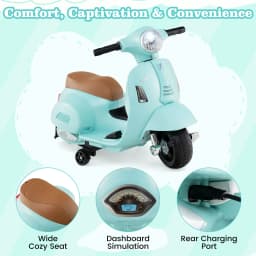 DORTALA Licensed Vespa Kids Ride on Motorcycle 6VBattery Powered Motorbike-Green