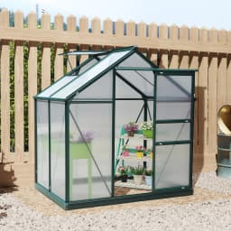 Polycarbonate Walk-In Garden Greenhouse Aluminum Frame Outdoor 190 X 132cm