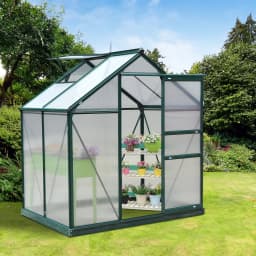 Polycarbonate Walk-In Garden Greenhouse Aluminum Frame Outdoor 190 X 132cm