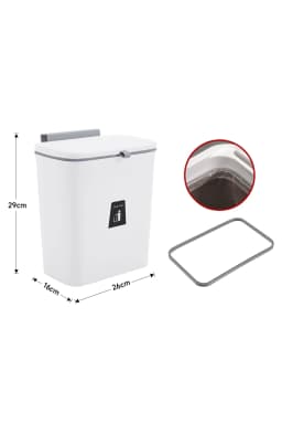 【Lifeideas】Door Hanging Trash Can Kitchen Bathroom Toilet Waste Storage with Inner Barrel Wall Mounted Garbage Rubbish Bin