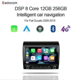 8" Carplay DSP 4G Android 14 Multimedia 8G 256GB Car DVD Player GPS stereo navigation autoradio For Fiat Ducato 2009-2015 2 din