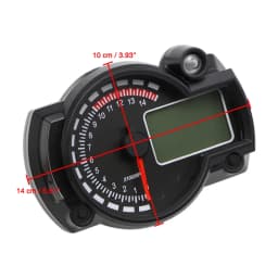 15000rpm Motorcycle Instrument Speedometer Odometer Tachometer Trip Meter LCD Digital Gauge 12V Universal