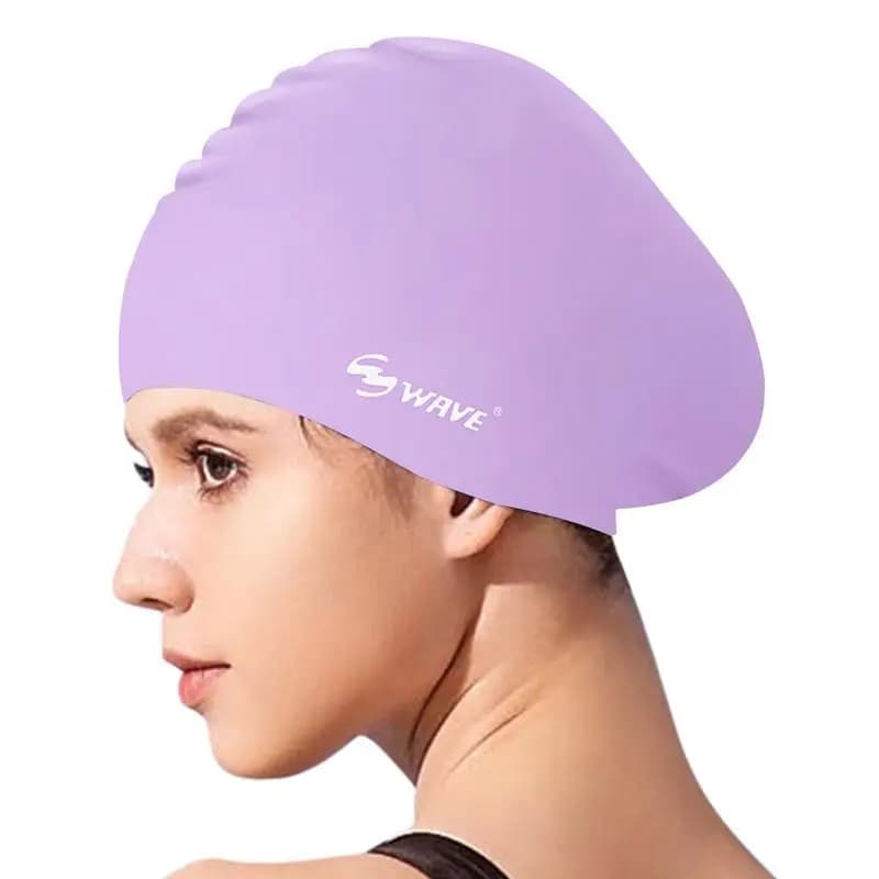 Elastic Silicon Swimming Caps For Men And Women, Rubber, Waterproof, Protect Ears, Long Hair