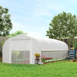 6 X 3 X 2m Polytunnel Greenhouse Garden Tunnel with Roll-Up Sidewalls, Mesh Door
